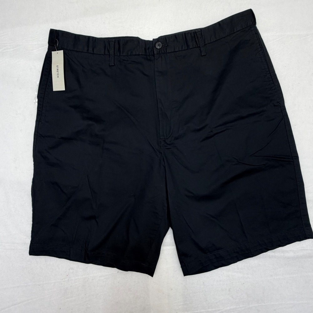 Claiborne Mens Stretch Chino Shorts Black Size 44 Comfort Waistband